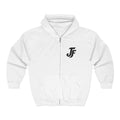 Embroidered JadeFlow White Full-Zip Sweatshirt