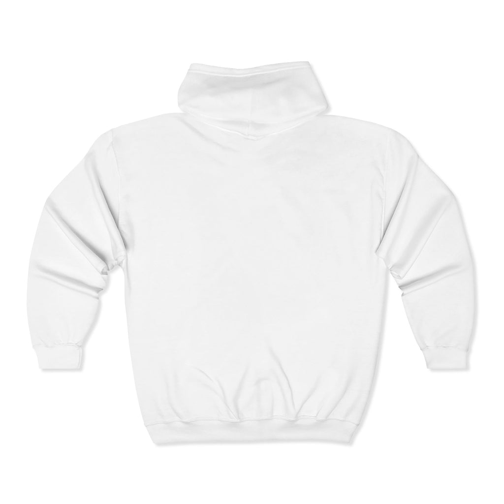 Embroidered JadeFlow White Full-Zip Sweatshirt