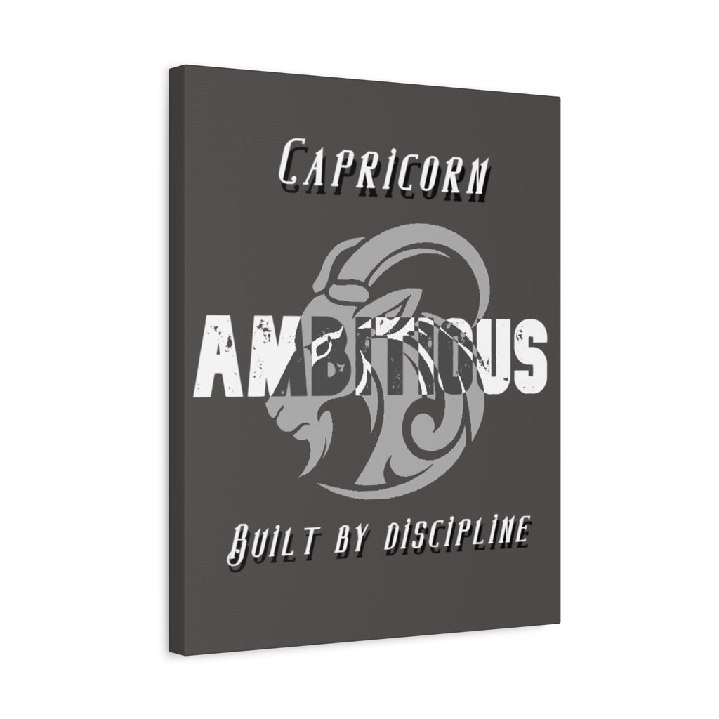 Capricorn Ambitious Matte Canvas Wall Art — "Built by Discipline" Stretched Zodiac Decor